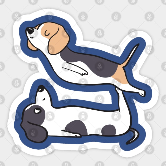 Acroyoga Beagle Sticker by huebucket